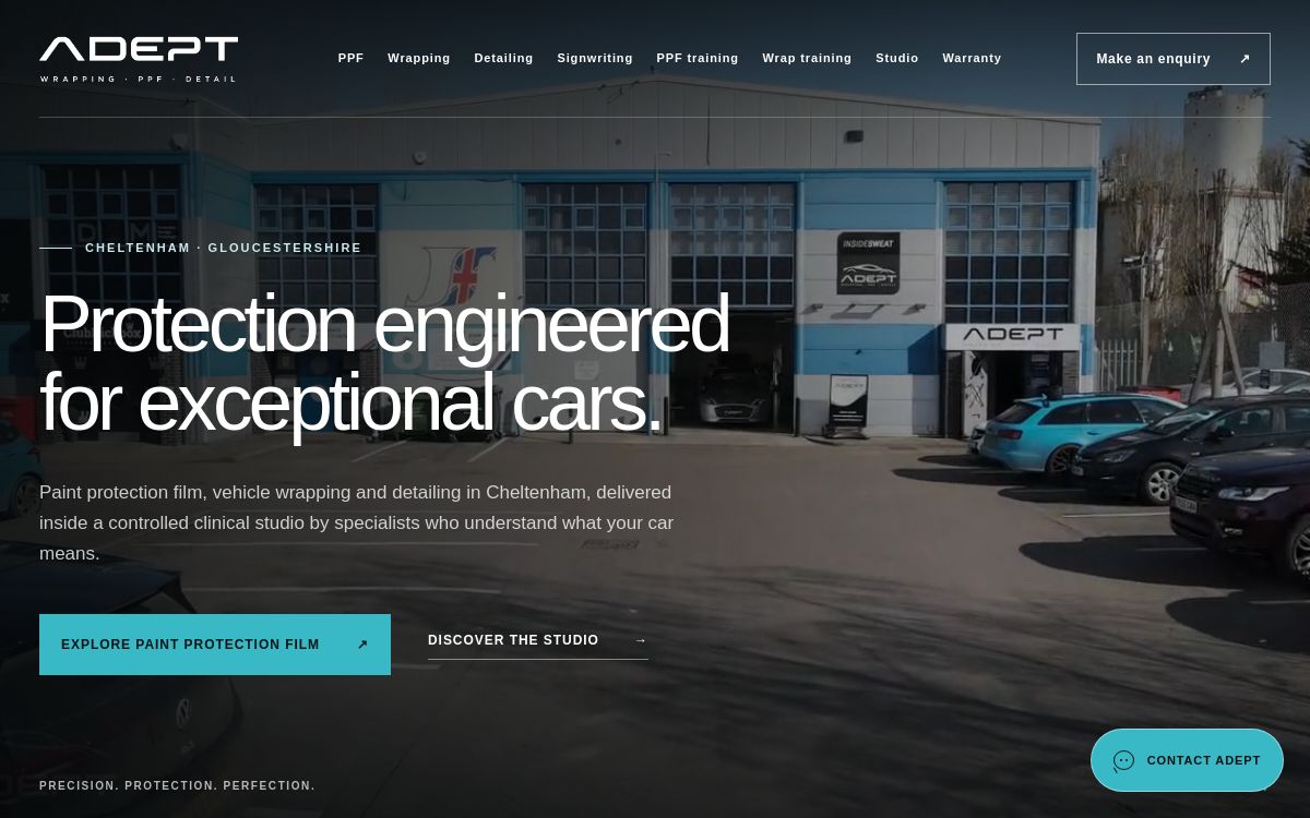 Adept Wrapping rebuilt homepage